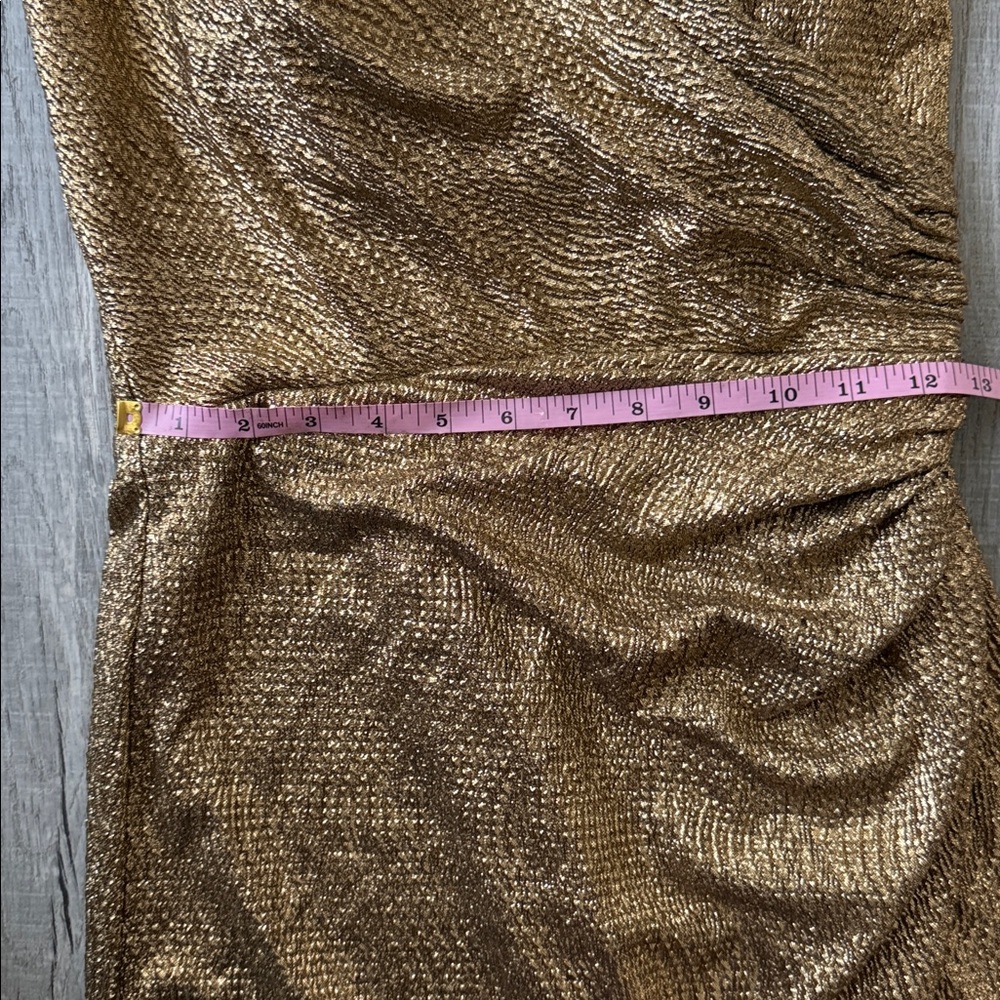 Xscape Gold One Shoulder Dress - Picture 6 of 6